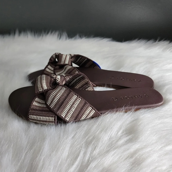 Rothy's The Knot Sandal in Taupe Stripe - Picture 6 of 8